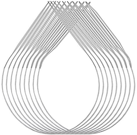 Coopay Rundstricknadeln 40 cm Glatt Edelstahl Stricknadeln Rundstricknadel Set, 9 Stück Rundstricknadel Set 2,5-10 mm Metall Rundstricknadeln Set für Socken, Kinder Pullover Kragen und Ärmel