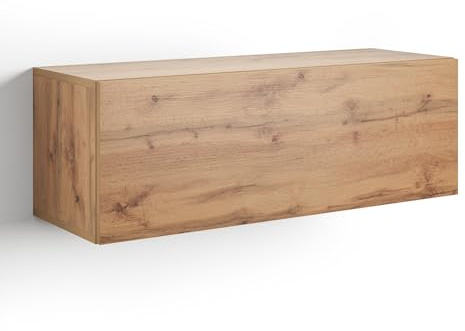 MOBILI FIVER, Unidad de Pared Easy 104 con Puerta hacia Arriba, Color Madera rústica, Aglomerado y Melamina, Armario de Pared para Entrada, Salon, Oficina, Made In Italy