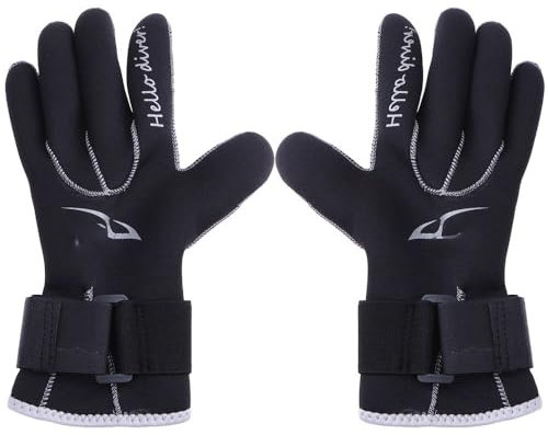 Tauchhandschuhe 3 mm 5 mm Neopren-Tauchhandschuhe halten warm for Schnorcheln, Paddeln, Surfen, Kajakfahren, Kanufahren, Speerfischen, Skifahren, Wassersport Neoprenhandschuhe ( Color : 3MM Diving Glo