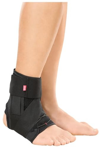medi Ankle sport brace Knöchelorthese | Einstellbare Sprunggelenkorthese für den Sport | Stabilisiert und sicher | Farbe: Schwarz | Größe S