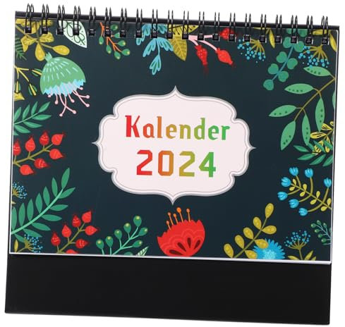 PRETYZOOM Tischkalender Monatskalender Spiralbindung Stehkalender für Büro und Zuhause 12 Monate Kalender Planer Leicht Lesbar
