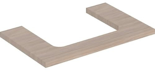 Geberit ONE Waschtischplatte, Ausschnitt mittig, für Aufsatzwaschtisch, 75x3x47cm, 505.282.00.; Farbe: Eiche/Melamin Holzstruktur