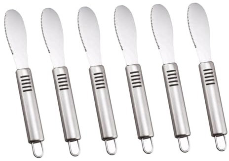 PRETYZOOM 6St abgewinkelter Spatel Kuchenschaber aus Metall Tortenschneider-Server Erdnuss Butter Sahnemesser Marmeladenverteiler Rostfreier Stahl Applikator Backutensilien
