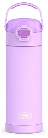 THERMOS FUNTAINER 16 oz Stainless Steel Vacuum Insulated Water Bottle with Wide Spout Lid, Neon Purple