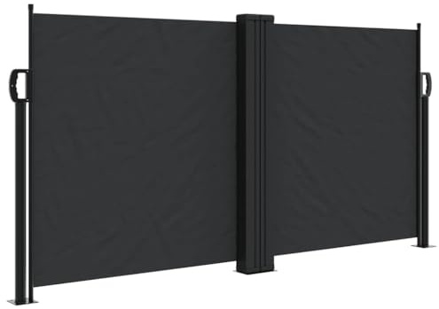 vidaXL Tenda da Sole Laterale Retrattile Nera 120x1000 cm