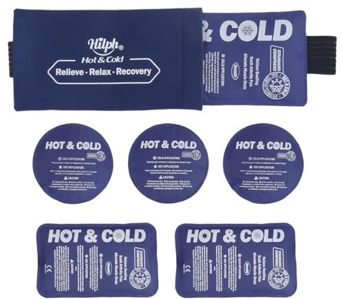 Hilph Kühlkompresse Gel-Kühlpads für Verletzungen Mit Hülle für Verletzungen und Schwellungen, Kühlakku Kühlpacks Sportverletzungen für Knie, Rücken, Knöchel, Arme, Handgelen, Hals, 6 Stück