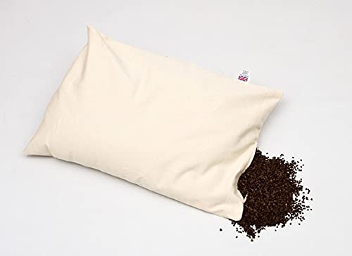 Savvy Lifestyle Organic Buckwheat Husk Pillow, 53 x 33 cm, Cotton Pillow Cover - Organic Cotton
