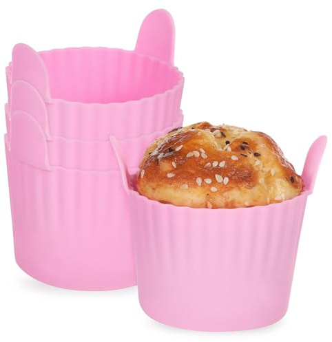 IMIKEYA 4pezzi Stampi Per Muffin in Silicone Pirottini Per Cupcake in Silicone Stampi in Per Muffin e Cupcake Inclusi Per Cottura Facile e Versatile