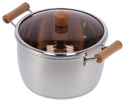 THEGA Olla para Sopa, Olla Grande con Tapa, Olla para Sopa De Acero Inoxidable De Calentamiento Rápido con Doble Asa, para Cocina De Inducción Y Estufa De Gas(20cm)