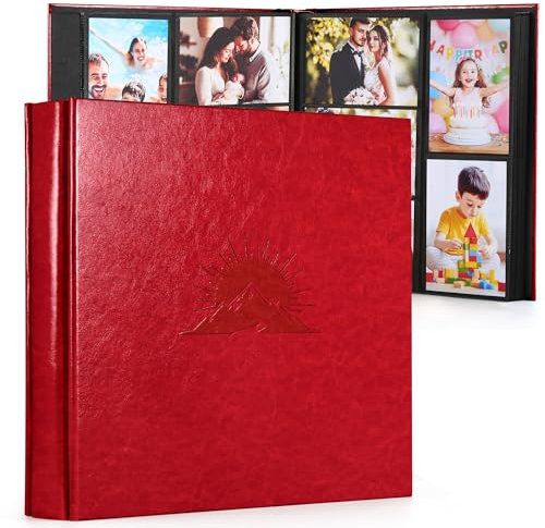 DazSpirit Photo Album 6x4 600 Pockets, Leather Cover with Elegant Embossed Pattern, Extra Large Capacity Wedding Anniversary Baby Family Momory Book, Classic Slip in Pages for Easy Organization