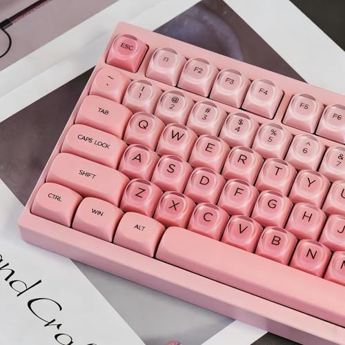 Sumgsn PBT Jelly-keycaps, 132 tangenter, MOA-profil, Sakura Pink Foundation, kompatibla med Wooting-tangentbord (61/64/87/104/108) och mekaniska tangentbord med Cherry MX-brytare