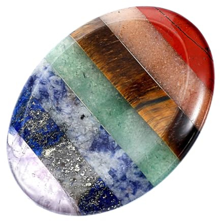 WUYJI 1 pièce de pierre précieuse en cristal, pierre de guérison, pierre de paume en cristal naturel, pierre de poche ovale polie au pouce, soulage l'anxiété, le stress et la méditation