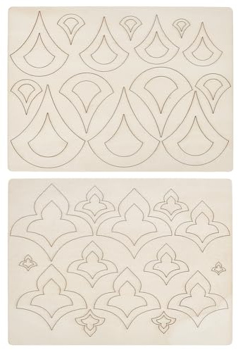 PH PandaHall Kit di Arte Mandala in Legno 2 pacchetti di Stencil per Pittura in Legno Naturale per Progetti di Artigianato Familiare Decorazione della Casa Vacanze Attività di Pittura Artistica