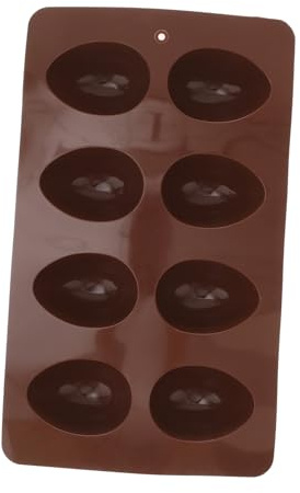 TOYANDONA Cavity Easter Egg Silicone Cake Mould Flexible Non-Stick Chocolate Candy Cupcake Baking Tray for Oven Microwave Reusable Coffee-Colored Mold for DIY Sweets and Desserts