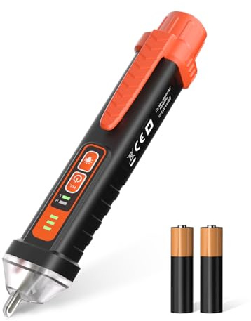 YOWEXA Voltage Tester Pen Dual Range AC 12/48-1000V, Non-Contact Electrical Tester with Sound Light Alarm, LED Flashlight, Low Battery Indicator & Auto Off