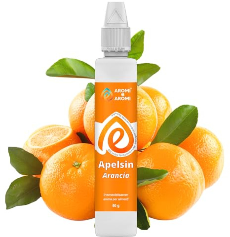 AROMI E AROMI - Aroma Arancia 50g in gocce | Aroma alimentare ideale per Insaporire o Esaltare il sapore di Dolci, Torte, Gelato, Biscotti - Prodotto Vegano e Zero Calorie - Qualità Italiana