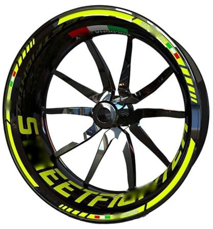 YESKIT Modifizierte dekorative Aufkleber Motorrad-Radaufkleber Racing Rim Stripe Tape Decal Accessori Wasserdicht Für Ducati Streetfighter V4s V4 848 1098 (Color : 1)