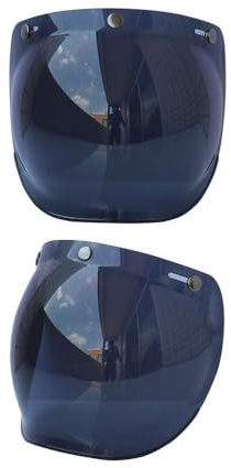 lvifloae Visière à Bulles pour Moto, lentille de Pare-Brise avec Support Rabattable pour Casques à 3 Boutons-Pression, Jaune, Beige foncé, Transparent, Multicolore, Argent (Dark Tan)