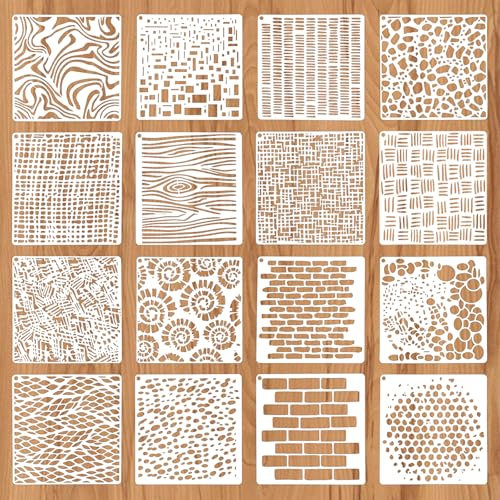 16 Stück Schablonen für Malerei, Textil- und Wanddekoration