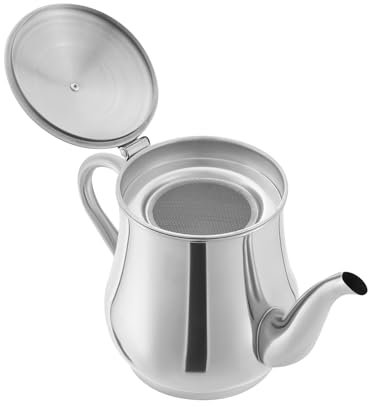 1,36 l Fettabscheider aus Metall Fetttrenner aus Edelstahl für Speiseöl Ölabscheider zum Kochen 1,36 l Fettabscheider aus Edelstahl für Küche