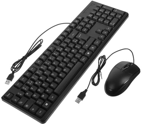 ETHZZLE French Wired Keyboard and Mouse Usb Combo with Stable Performance for Home and Office Environments
