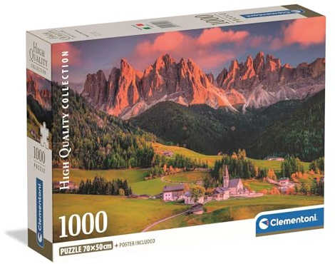 Clementoni - Puzzle Adulto 1000 Piezas Collection Magical Dolomites Compact Box, 39953