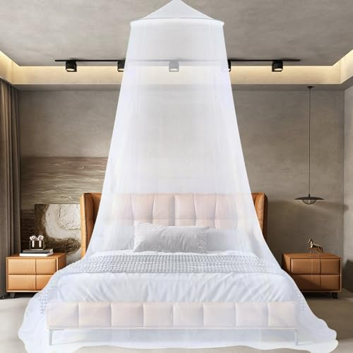 Zanzariera letto zanzariera universale a cupola Zanzariera Per Letto Matrimonial zanzariera pieghevole poliestere di alta qualità inodore Protezione dalle Zanzare Facile per le camere da letto (A)