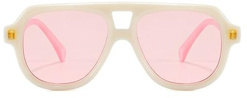 willochra Retro Double Bridges Pilot Men Rivets Sunglasses Fashion Clear Gradient Shades UV400 Women Punk Sun Glasses (pink)