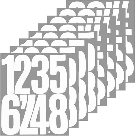 84 Numbers,5 inch 0-9 Large Peel and Stick Self Adhesive Number Stickers | for Mailbox,House,Outdoor,Signs and Business - White