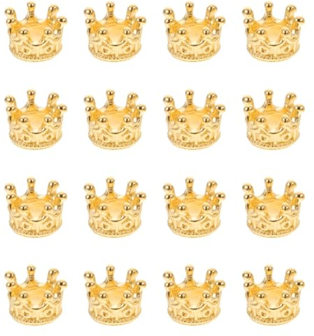 Angoily 50 ciondoli a forma di corona dorata, in filigrana, per fai da te, con corone leggere, decorazione per collane, fai da te, alla moda, mini forma a corona