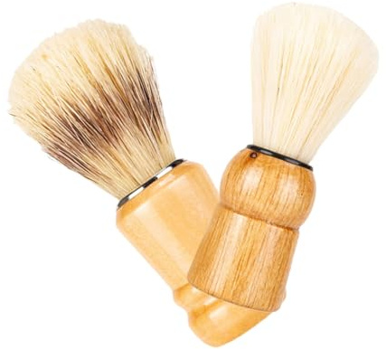 TOGEVAL Brochas De Afeitar Para Barba 2 Unidades Mango De Madera Cerdas De Jabalí Para Hombre Cuidado Facial Viaje Salón Obsequio Día Del Padre