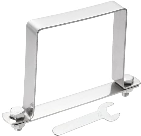 QUARKZMAN Collier Pour Tube Carré En U, 90x90mm Support En U En Acier Inoxydable 304 Collier De Serrage Carré Avec Plaque De Boulon Écrous Et Clé Pour Tuyaux Barre De Porte Fermée