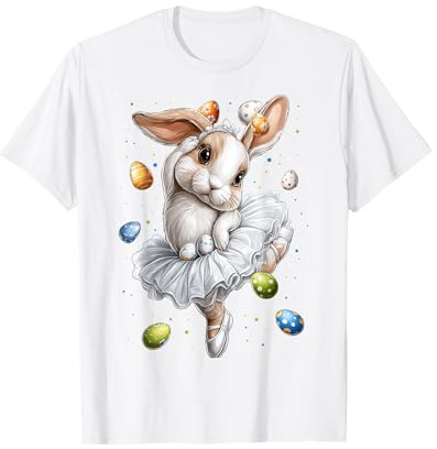 Ballerina Tanz Balletttänzerin Ostern Haseneier Hasenohren T-Shirt