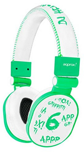 Approx APPDJGLG cuffia Circumaurale Verde, Bianco