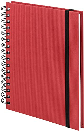 Rössler SOHO Notizbuch A5 blanko mit Gummizug | Spiralnotizbuch | Notebook A5 | Bullet Journal A5 | A5 Notizbuch | Notizbuch blanko | Kladde in DIN A5 | 1 Stück | Farbe: Rot | Spiralnotizbuch mit Gummizug für Notizen, Skizzen, Bullet Journaling, Ideen und Planung