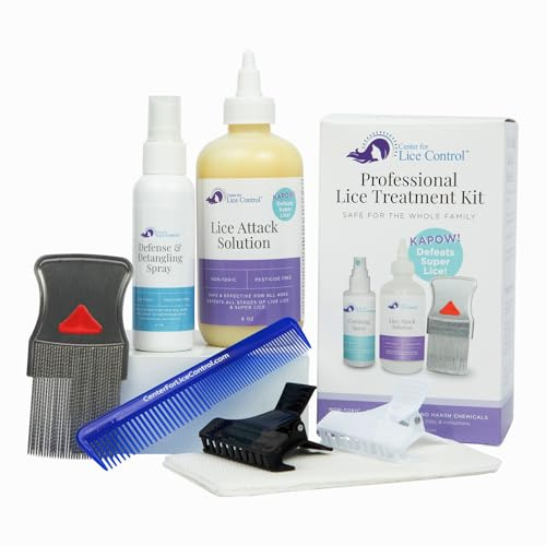 Kapow All-in-One Head Lice Treatment Kit for Family – Extra Strength Lice Shampoo, Spray & Comb for Kids & Adults, Sensitive Scalp Friendly, Non-Toxic, Fast & Effective Lice Removal
