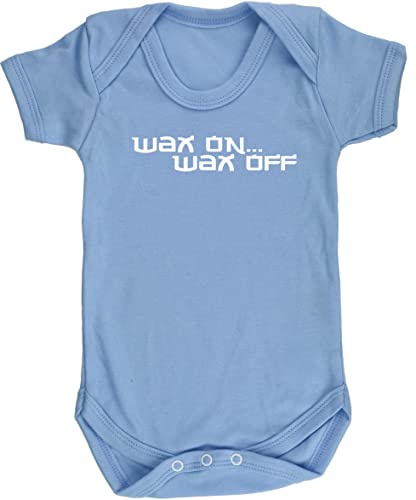 Hippowarehouse Wax On.Wax Off baby vest bodysuit (short sleeve) boys girls