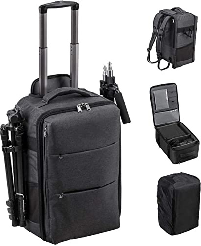 GODOX CB-17 Zaino a tracolla da viaggio per drone con fotocamera digitale per laptop | Treppiede Fotografia Zaino DSLR Mirrorless Memory Card | Copertura antipioggia con ruote piroettanti