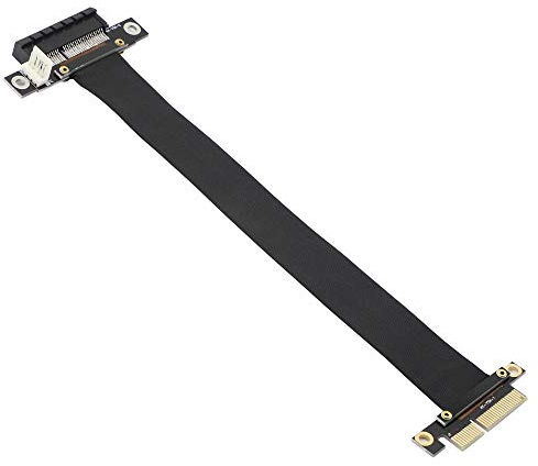 GINTOOYUN PCIe 4x-Verlängerungskabel, PCI-Express 3.0-Stecker auf Buchse, Riser-Kabel, PCI-E-Extender-Adapter (23cm, 180°)