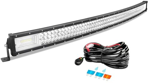AUXTINGS 127 cm 648W curvado triple fila 7D barra LED luminosa de trabajo foco de inundación combo rampa LED 6000K Offroad Vehículos 4x4 ATV Utvs,CC 12V-24V