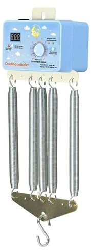 UltraNurtureest Elektrischer Baby-Bountrer-Controller, automatischer Wiege-Swing-Controller mit 7 Federn, 20 kg Lagerlast Blue