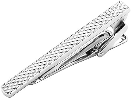 Aotiwe Krawattenklammer, Geschenk für den Bräutigam Rechteck Silber Rostfreier Stahl Business Stil Vatertag