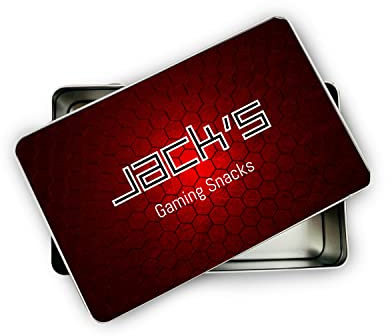 allaboutthebump Personalised Red Gaming Snacks Sweet Biscuit Cookie Treat Tin for Him | Dad | Son (19.5cm x 12.5cm x 5.5cm) [Ideal Christmas, Fathers Day or Birthday Gift Present]