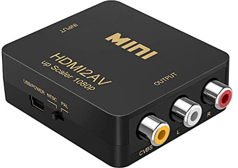 TopHomer HDMI a RCA 1080P HDMI a AV Converter... HDMI a 3RCA CVBS Composite Video Audio Adapter para Laptop... HDTV... PC... Xbox... Stick... Roku 1PCS