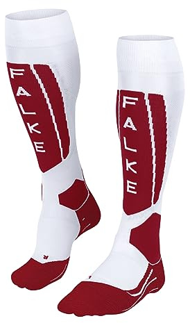 FALKE Herren Skisocken SK5 Expert M Kh Wolle Funktionsmaterial warm dünn 1 Paar, Weiß White 2088, 44-45