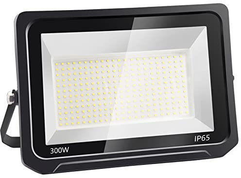 loyal 300W 30000LM LED Strahler Außen, 6000K Kaltweiß LED Fluter Flutlicht, IP65 Wasserdicht LED Außenstrahler, Superhell Innen- und Außenleuchten LED für Gärten Garage Hinterhof Flur