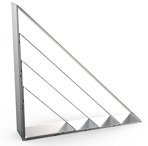 45/90 Grad Dreieck-Ausstechformen-Set – 12,7 cm, 10,2 cm, 7,6 cm, 5,1 cm – halbes quadratisches rechtwinkliges Dreieck, geometrischer Rahmen, Plakette, Ausstechformen, Formen – Edelstahl