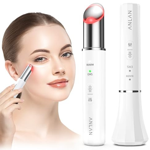 Augenmassagegerät,ANLAN 40±2℃ Gesichtsmassagegerät Eye Fresher Elektrisch EMS Gesicht Gerät LED Lichttherapie Facial Massager für augenringe entfernen,Face & Eye massager Anti Falten Anti Aging