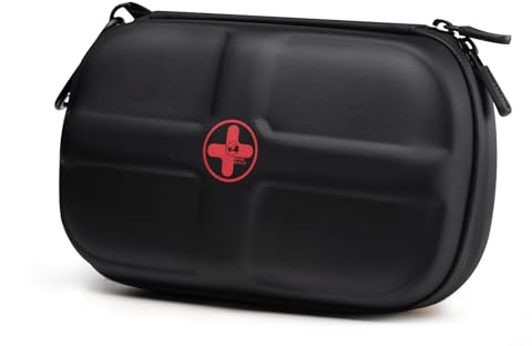 RHINO RESCUE EVA First Aid Kit, Small Waterproof Backpack Emergency Hiking First Aid Kit for Backpacking, Medical Kit for Travel, Home, Car, College Dorm, Camping, Boat, Back to School (Black)