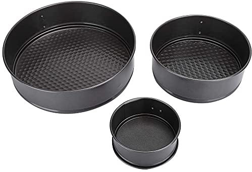 VIXPET Tortiera, 3 Pezzi/set 11 Cm 18 Cm 24 Cm Fondo Removibile A Forma Di Tondo Stampo Per Dolci Fai Da Te